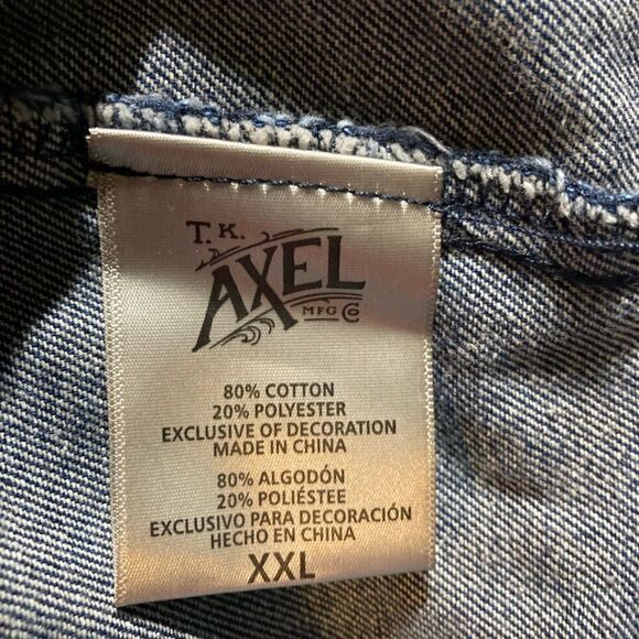 AXEL Denim Sherpa Collar Trucker Jacket Blue Size XXL SEE DESCRIPTION - Picture 8 of 11